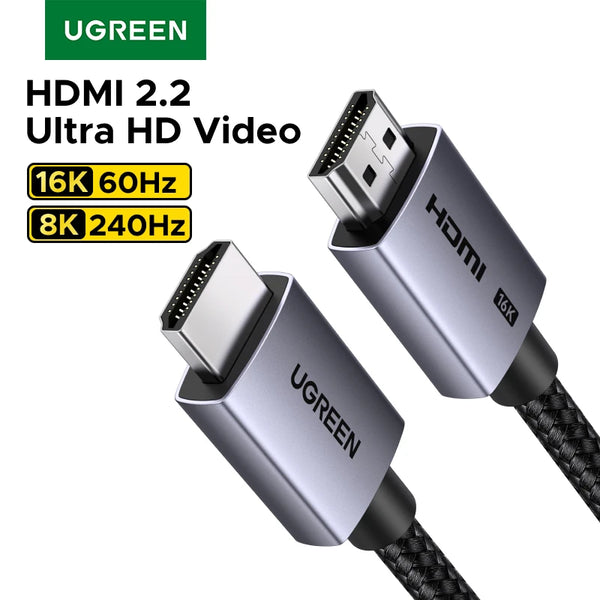 NEW! UGREEN HDMI Cable 16K/60Hz Ultra High Speed Certified HDMI 2.2 Cable 96Gbps Dolby Vision HDCP2.3 for PS5 TV Box Switch
