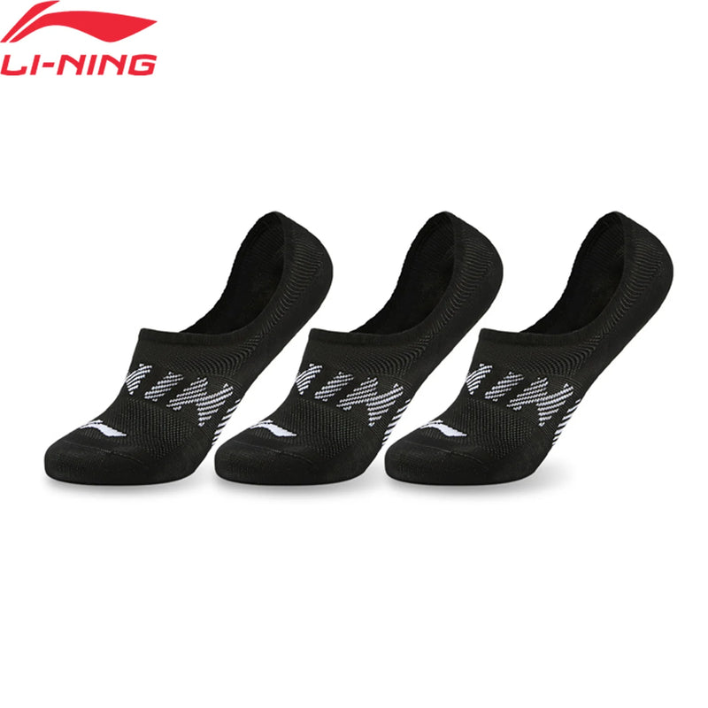 ស្រោមជើង Li-Ning Unisex 3គូ ទំហំ 22-28សង់ទីម៉ែត្រ ស្រោមជើង LiNing សម្រាប់បុរស និងស្ត្រី មានខ្យល់ចេញចូលបានល្អ ទាន់សម័យ AWTW061