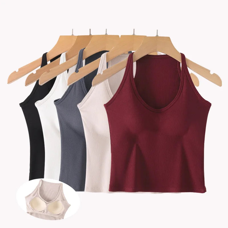 Chest Pad Sleepwear Top Bra Women's Spring Summer Underwear Pajamas One Piece Nightwear Bottoming Shirt Sexy Sleep Wear