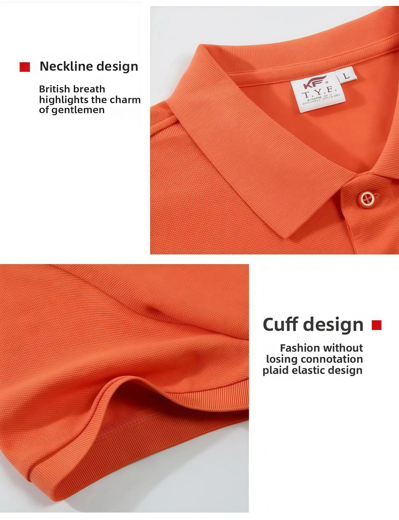 High-End Pure Cotton Polo Shirt Short Sleeve Turn-down Collar Corporate  Workwear Group Meetings  custom Embroidered Logo