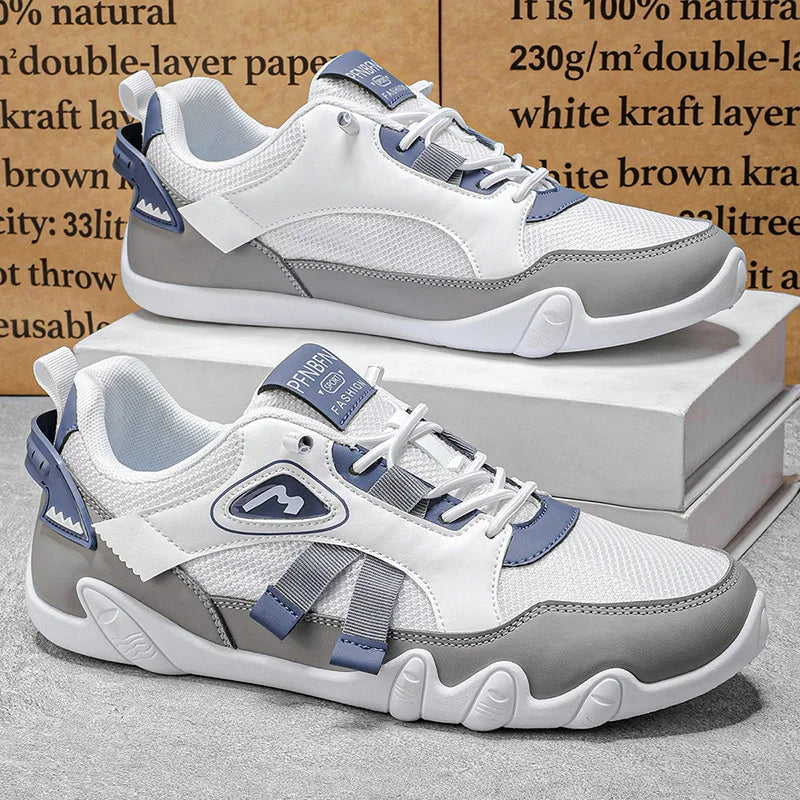 Men's flat casual shoes four seasons fashion soft-sole anti-slip comfort outdoor walking breathable light running sports shoes