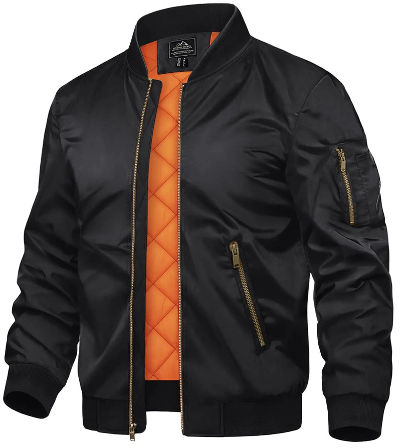 TACVASEN Winter Padded Bike Jackets Outwear Mens Retro Pilot Jacket Coat Casual Baseball Jackets Varsity Jackets Streetwear