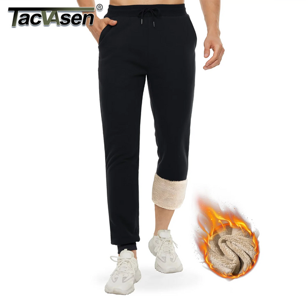 TACVASEN Thicken Sherpa Fleece Lined Sweatpants Mens Heavy Warm Winter Pants Outdoor Hiking Running Athletic Joggers Trousers