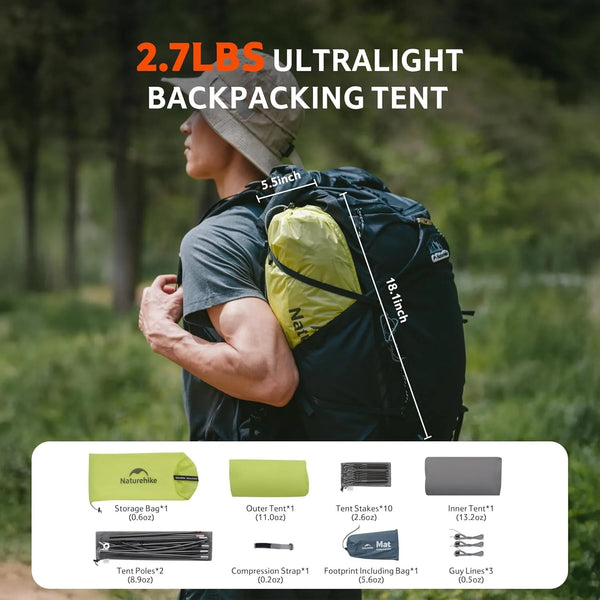 Naturehike 2025 New Star Trail Ultralight 3-Season Hiking Tent Waterproof Ventilated Breathable Single Camping Tent