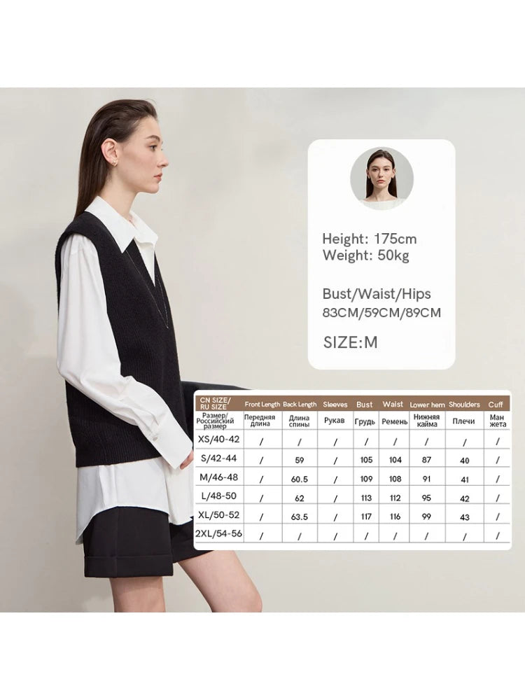 AMII Sleeveless Vest Woman 2026 Autumn Elegant Casual Knitted Tops Female Solid V-neck Loose Versatile Women Clothing 12523160