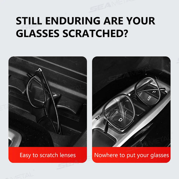 SEAMETAL Car Visor Glasses Case Premium ABS Auto Sunglasses Organizer Storage Case Anti-Scratch Protection for Car Accessories