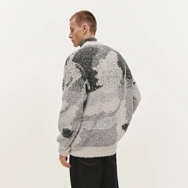 Semir Knitted Sweater Men Winter Artistic Color Block Abstract Camo Jacquard 2025 New Trendy Couple Sweater Men'S Clothing