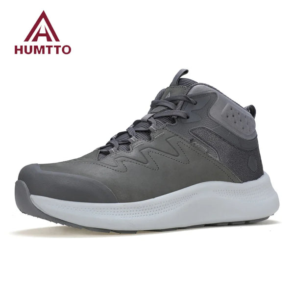 HUMTTO Outdoor Anti-slip Hiking Boots Men Mountain Sneakers Winter Keep Warm Trekking Shoes Genuine Leather Camping Sports Shoe