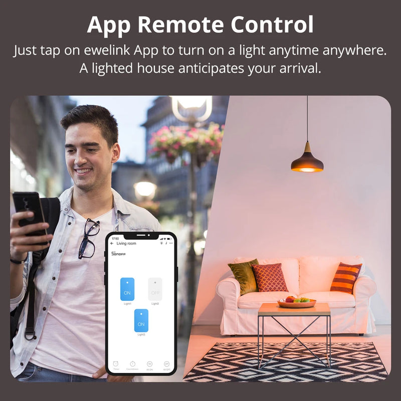 SONOFF T2/T3EU 433Mhz RF WiFi Touch Wall Switch Smart Scene Control via eWeLink Remote Voice Control with Alexa Google Home