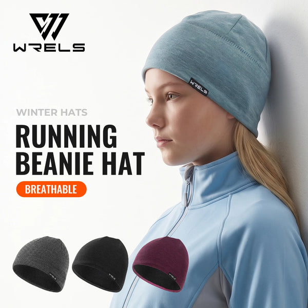 WRELS Thermal Skull Caps Windproof Warm Beanie Elastic Fleece Lined Anti Cold Winter Men Women Outdoor Skiing Running Hats