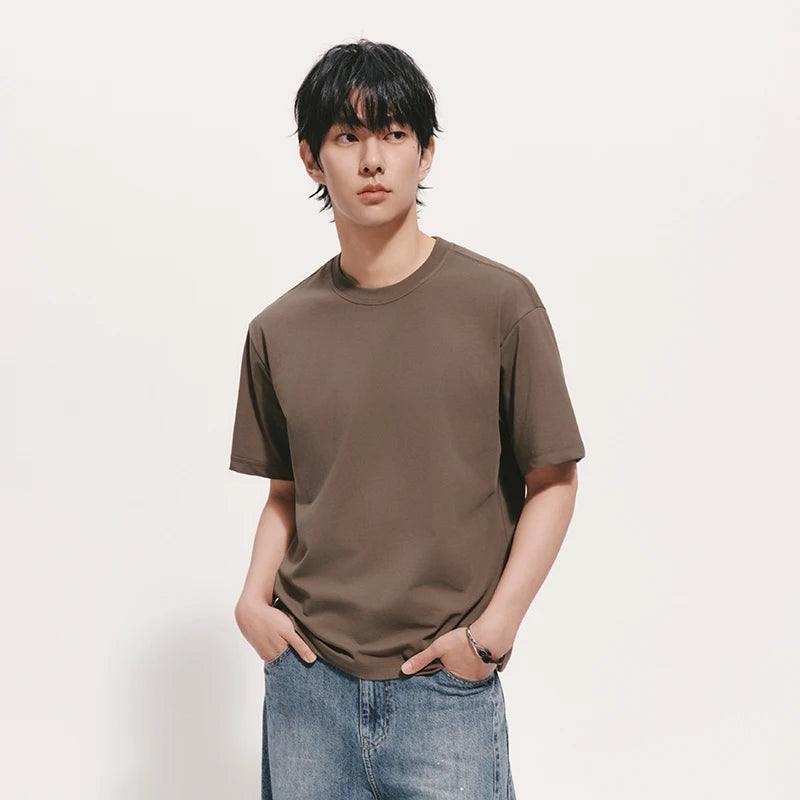 Semir Men T shirt 2026 Fashion Solid Color Crew Neck Knitted Quick Dry Cool Feeling Antibacterial Tops Clothes For Man