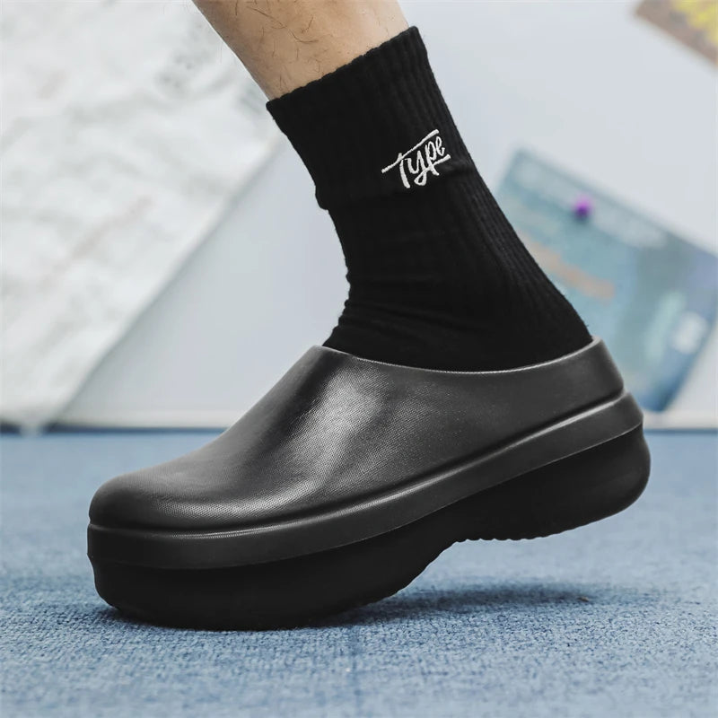 Hotel Chef Slippers Four Season New Non-slip Waterproof Oil-proof Soft-sole Kitchen Work Shoes Men's Outdoor Casual Safety Shoes