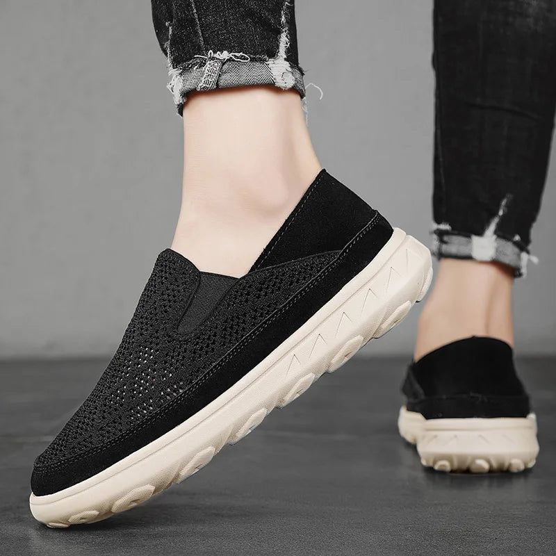 Summer Slip On Mesh Casual Shoes Men Breathable Lightweight Non Leather Shoes Size 38-47 Dropshipping
