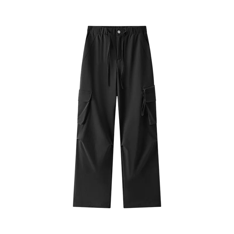 Semir Cargo Pants Woman Loose Solid Texture Elastic Waist Drawstring High Street Simple Style Wide Leg Pants Women Spring 2026