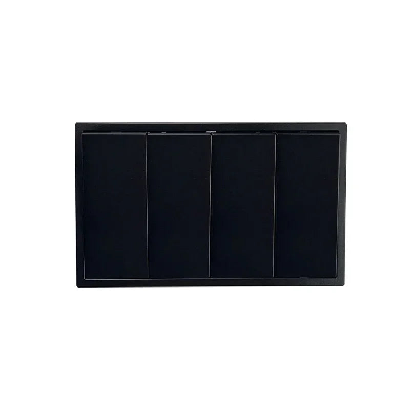 Uk/EU Luxury Black 6gang 1/2way 220V Wall Light Switch Panel, Grey 6*3 4gang2way Cross Kitchen Button Switch 146mm*86mm