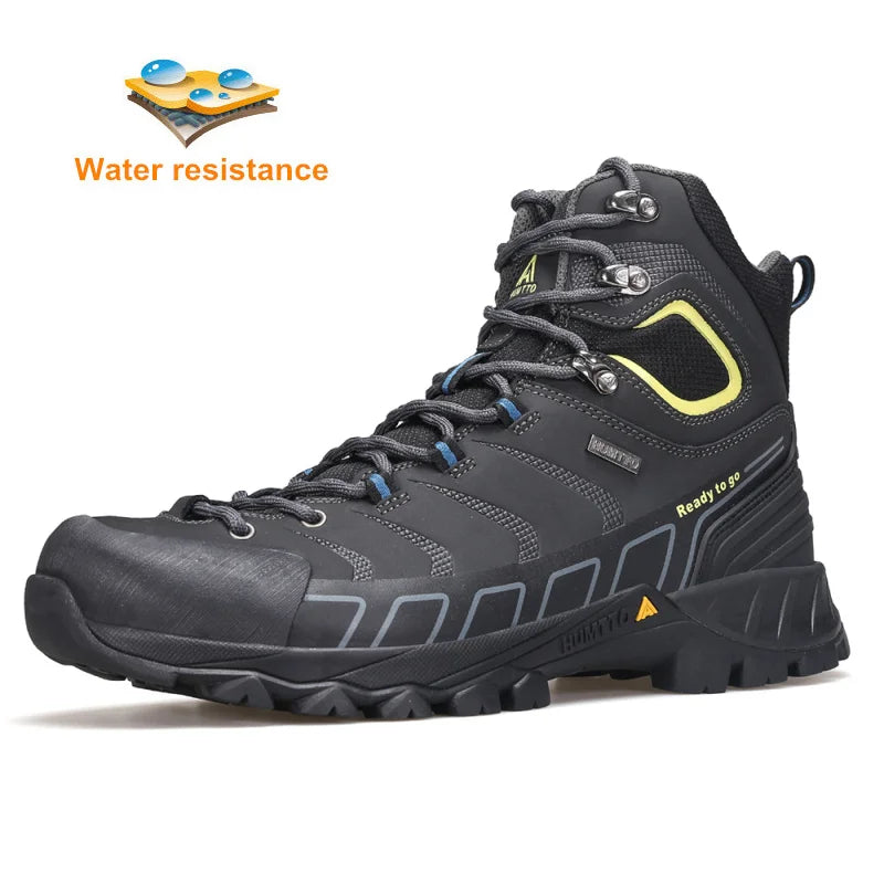 HUMTTO Waterproof Trekking Shoes Luxury Designer Outdoor Hiking Boots for Men Climbing Sneakers Leather Safety Mens Ankle Boots