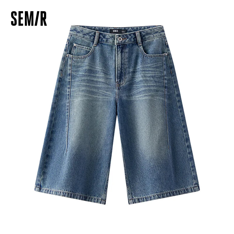 Semir Womens Denim Pants 2026 Loose Straight Knee Length Casual Style Fashion Soft Daily Wear