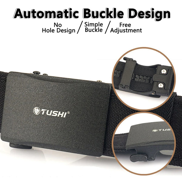 TUSHI New Military Belt for Men Sturdy Nylon Metal Automatic Buckle Police Duty Belt Tactical Outdoor Girdle IPSC Accessories