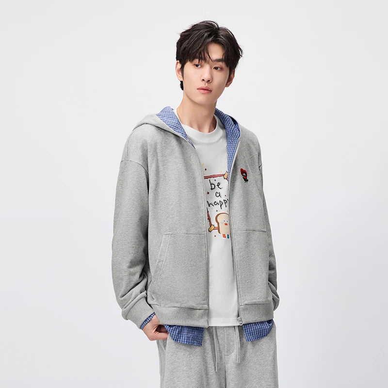 Semir Men Jacket Mock Layer Knit Panel Loose Fit 2026 Autumn Urban Casual Couple Style Lightweight Everyday Outerwear