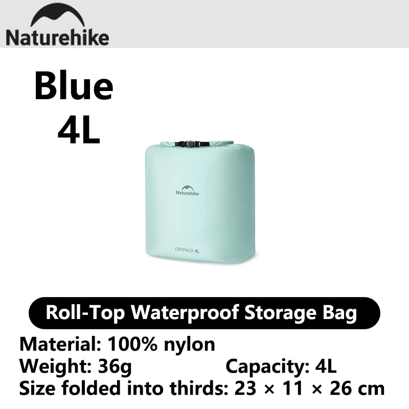 Naturehike 2026 Large New Outdoor Ultralight Roll Top PU2000+ Waterproof Storage Bag Picnic Camping Drinking Water Storage Bag