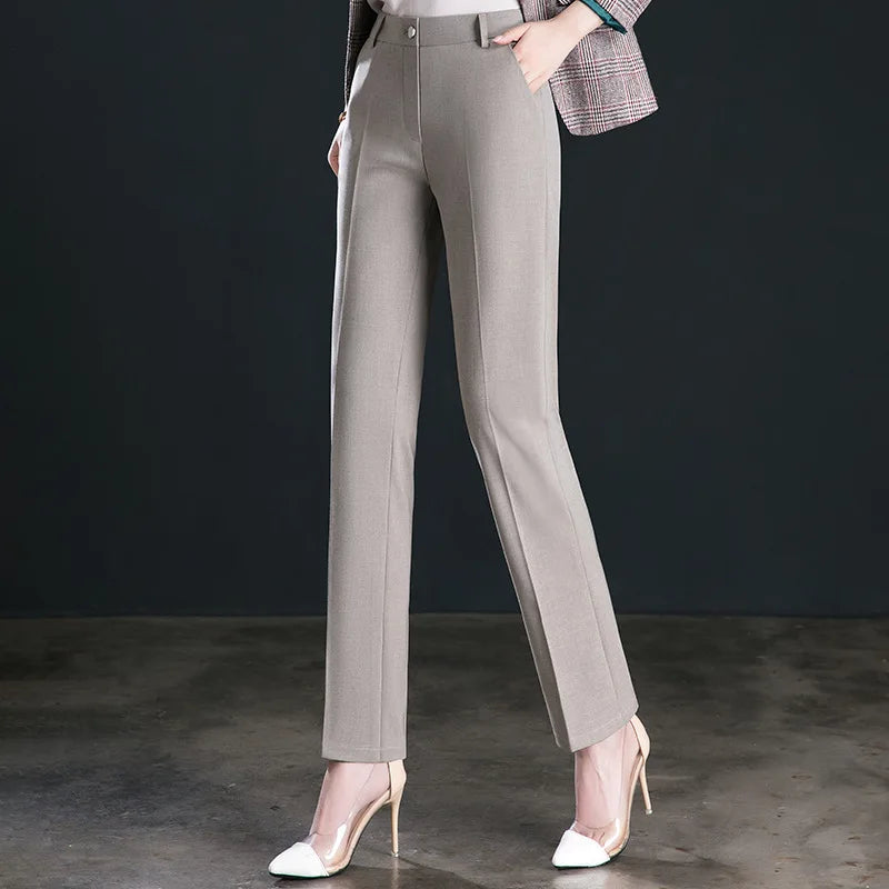 2026 New Women's Suit Pants, Black Gray Khaki Pantalones Spring Female Slim Trousers, Asian Size 26 27 28 29 30 31 32 33