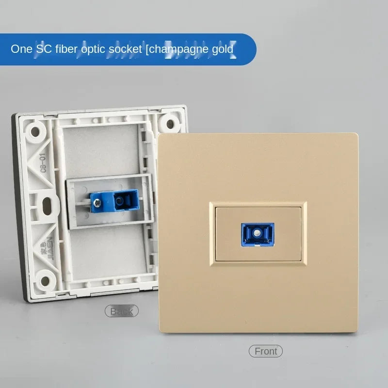 Depoguye Wall-mounted one port fiber optic information socket panel, SC fiber optic wall connector panel with fiber optic cable