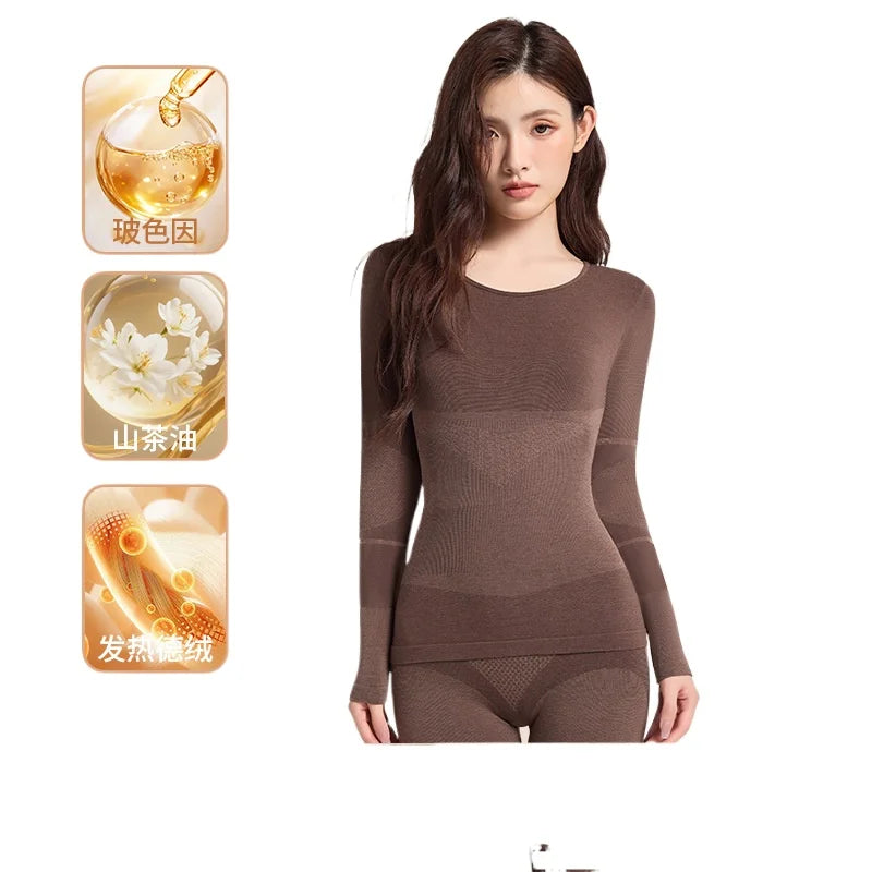 Slim Body Spring Autumn Home Clothes Long Pants Underwear Wool Hot Women's Pajamas Suits Lounge Sleepwear Set Pijama Feminino