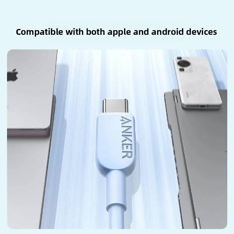 ខ្សែសាក ANKER Dual Type-C ស័ក្តិសមសម្រាប់ iPhone 17 ProMax Samsung S22 MacBook Air ខ្សែសាកទិន្នន័យលឿន