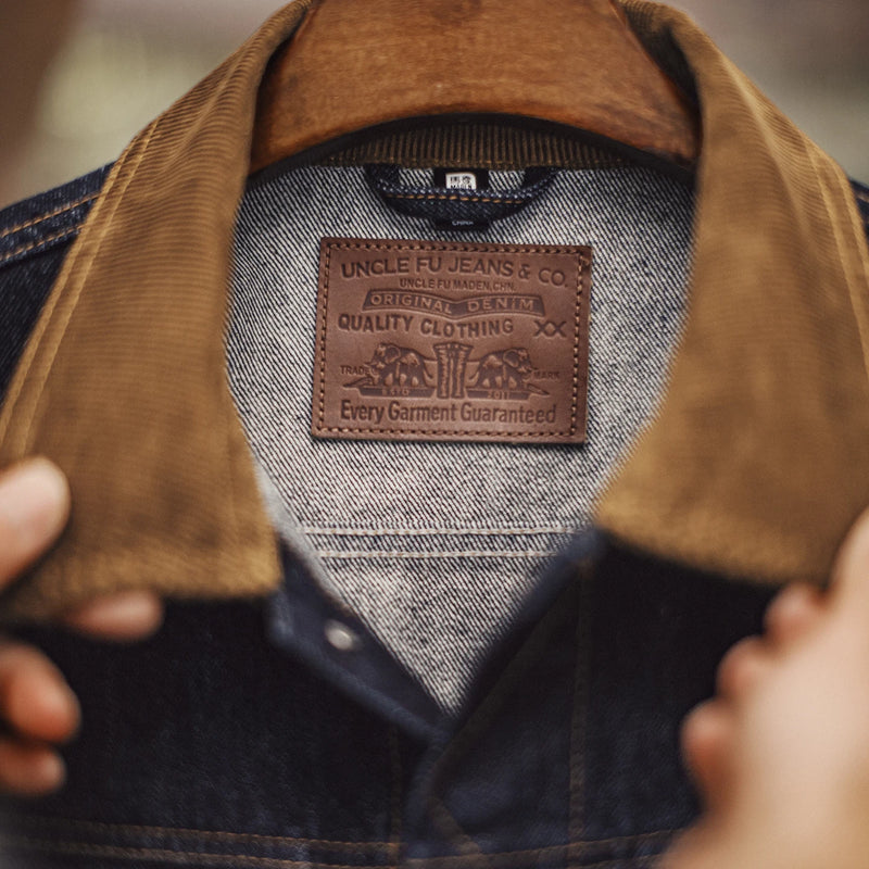 អាវក្រៅ Denim បុរស Maden អាវក្រៅ Corduroy កអាវធំ សមល្មម ខោ Denim បោកគក់ធ្ងន់ អាវក្រៅធ្វើការ រដូវស្លឹកឈើជ្រុះធម្មតា