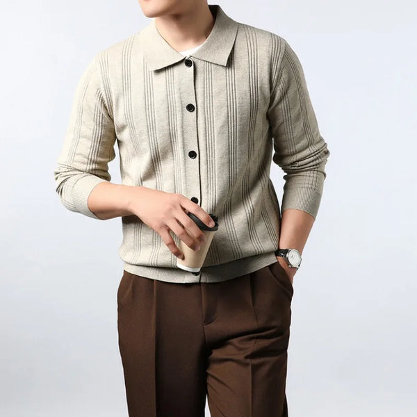 Men's Lightweight Knitted Cardigan – Breathable Business Casual Open Front Sweater, Soft Everyday Essential