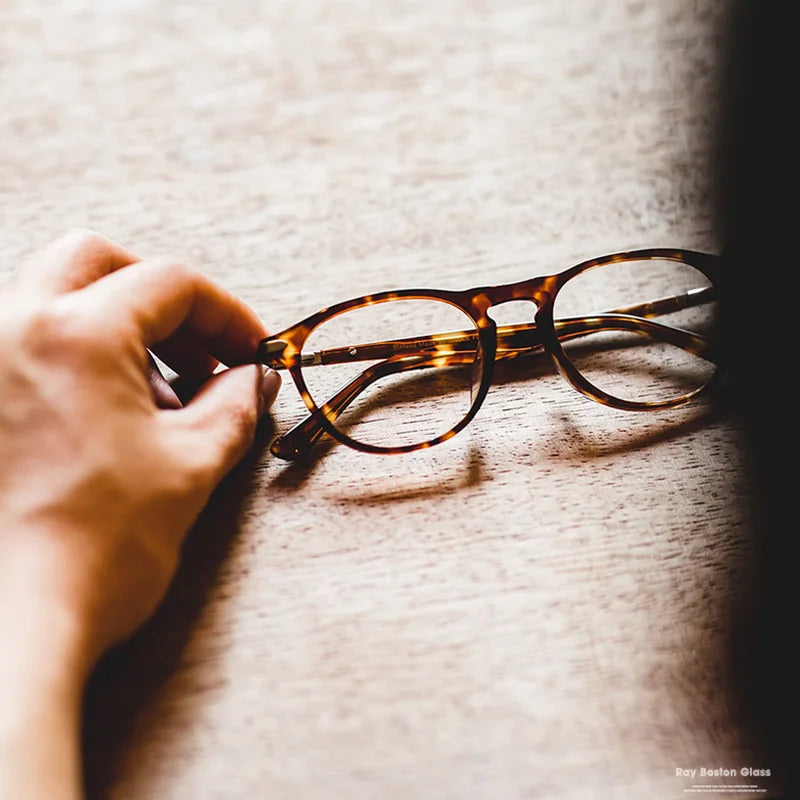 ស៊ុមវ៉ែនតា Maden Tortoiseshell Ultralight ស្តើង គុណភាពខ្ពស់ រាងមូល Retro វ៉ែនតា Unisex ទាន់សម័យ គ្រឿងបន្ថែមវ៉ែនតាសម្រាប់សុភាពបុរស