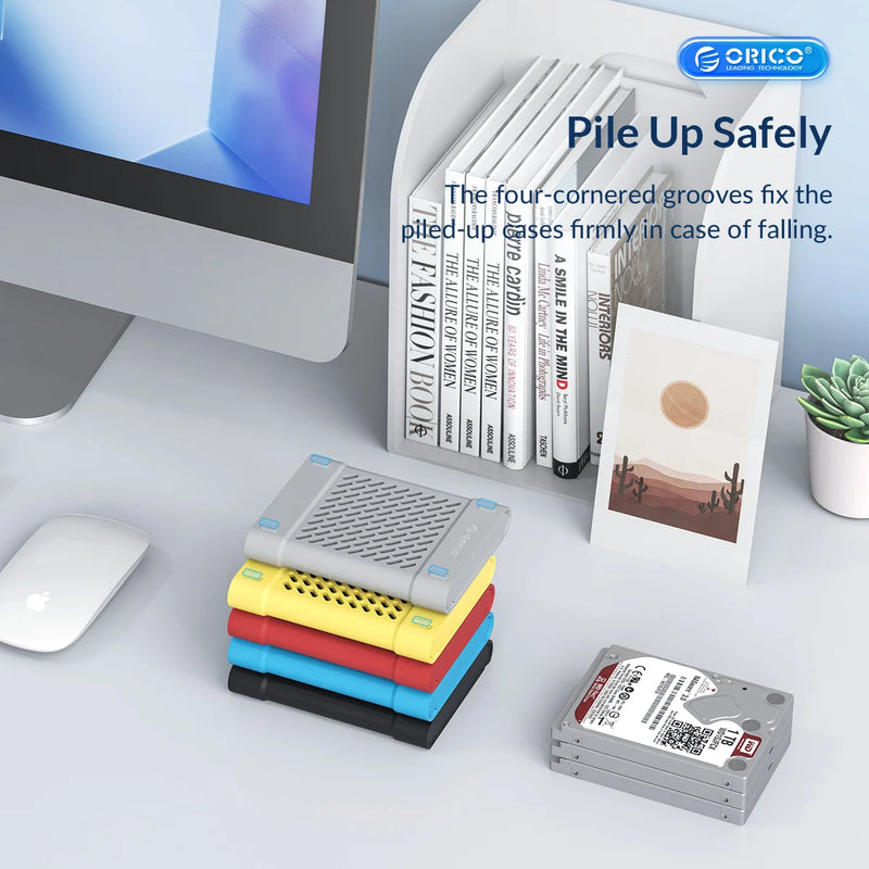 ORICO 2.5" Shockproof HDD Silicone Case Protector Cover for 2.5/3.5 Inch Hard Drive SATA Adapter Set DIY Hard Drive Case 5PCS