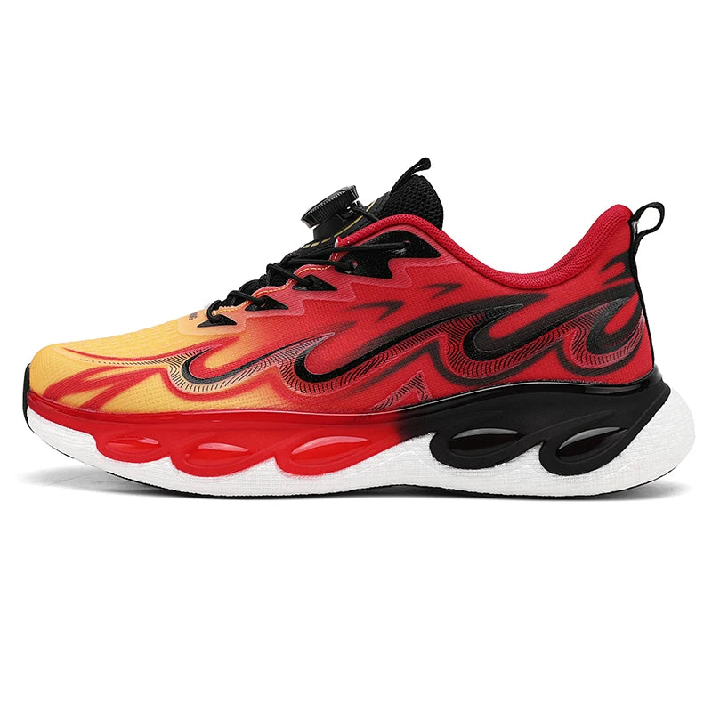 Men Sports Shoes New Breathable Rotating Buckle Fashion Wear-resistant Leather Street Anti Slip Lightweight Flat Running Shoes