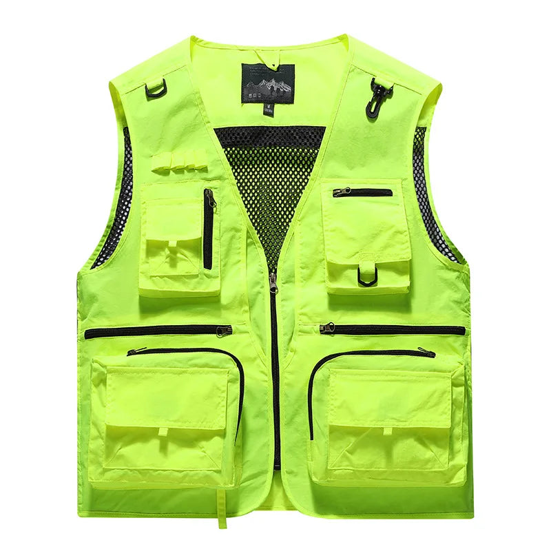 2026 Spring and Autumn's New mesh quick-drying vest for men's casual outdoor multi-bag fishing and photography workwear