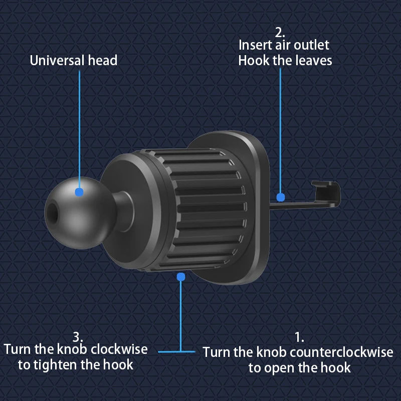 SEAMETAL 17mm Universal Ball Head Car Phone Holder Hook Auto Air Outlet Vent Base Gadget Cellphone Support for Car Accessories
