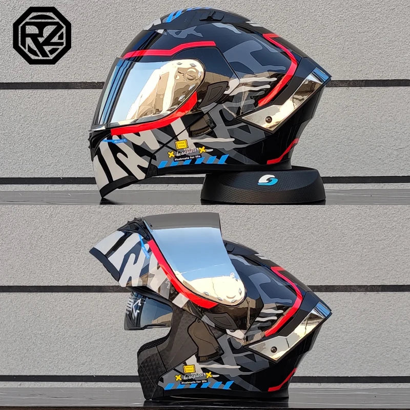 ORZ's latest modular flip helmet dual lens motorcycle helmet casco para moto motorcycle travel semi full helmet casque moto
