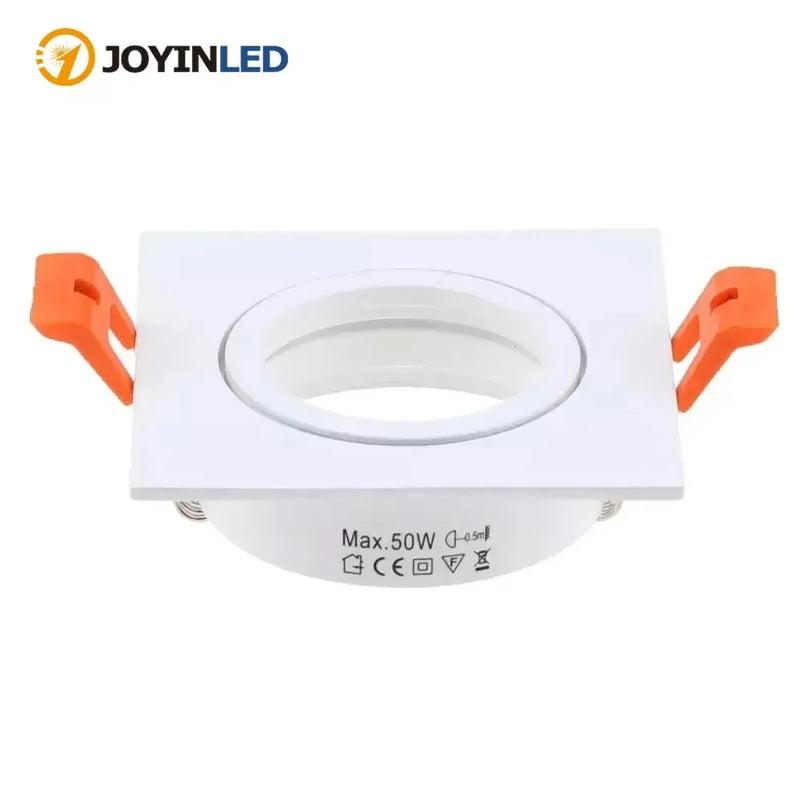 ចង្កៀងពិដានទំនើប JOYINLED ធ្វើពីអាលុយមីញ៉ូម LED រាងជ្រុង ស៊ុមកាត់ចេញ 65mm GU10 MR16 ចង្កៀងពិដាន LED
