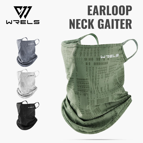 WRELS Balaclava Neck Gaiter Ice Silk Cooling UV Protection Face Mask Summer Scarf Bandana Earloop Breathable Sunscreen Fishing