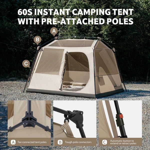 តង់ Naturehike Tent Village 6.0 តង់ស្វ័យប្រវត្តិ សម្រាប់ 3 4 5 6 នាក់ តង់សម្រាប់គ្រួសារ តង់សម្រាប់ធ្វើដំណើរ តង់សម្រាប់បោះតង់ តង់សម្រាប់បោះតង់