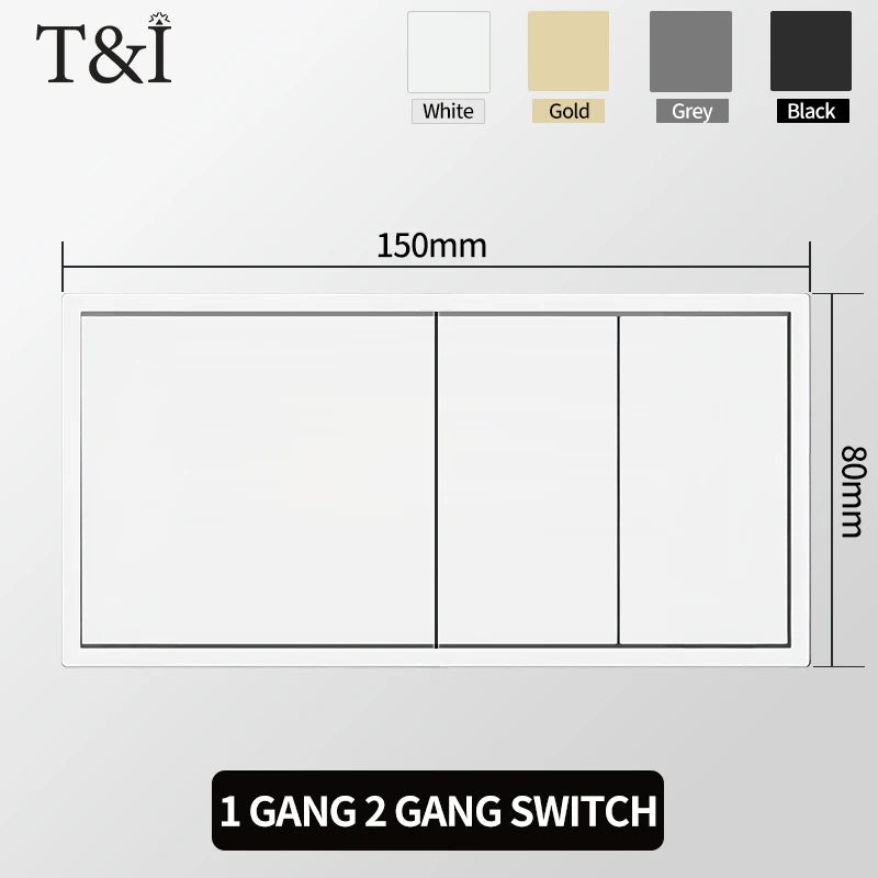 European Wall Socket EU Outlet, USB Type-C Charging Ports, 1/2 Gang Light Switch, 16A 250V, Flush Mount, White Panel, 80×80mm