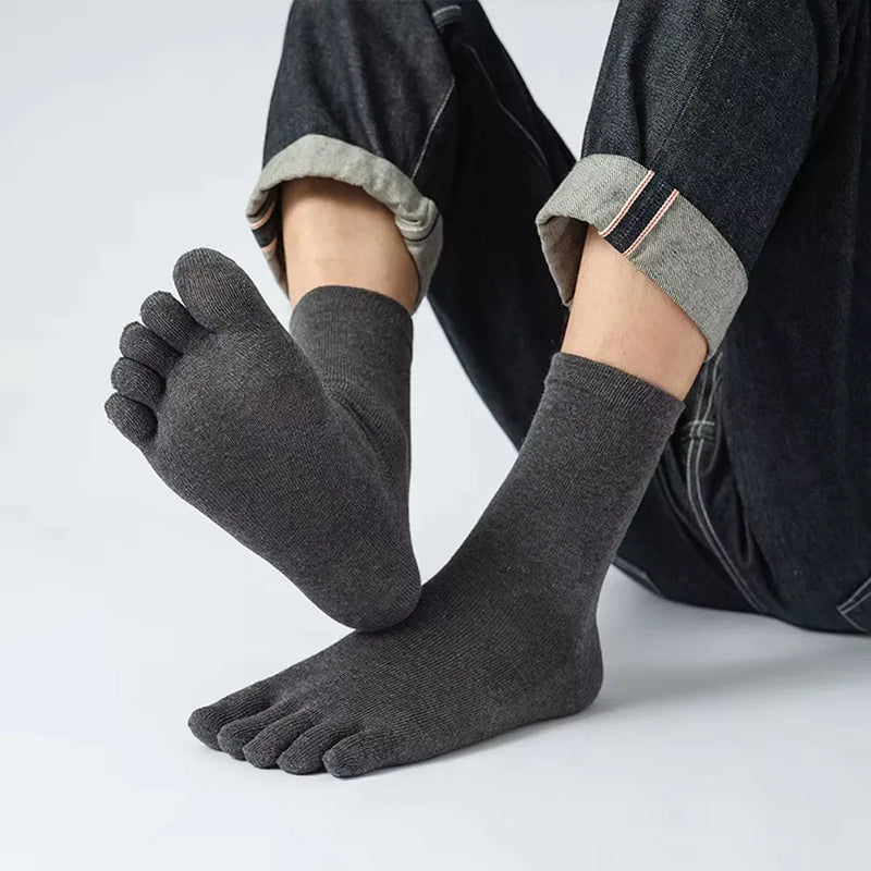 WRELS 1/2/3 Pairs Running 5 Finger Socks Moisture Wicking Toe Socks Women Anti‑Blister Breathable Hiking Athletic Crew Socks