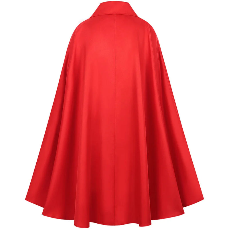 2026 Halloween Red Cape Unisex, Black Steampunk Vintage Lapel Sleeveless Jacket.