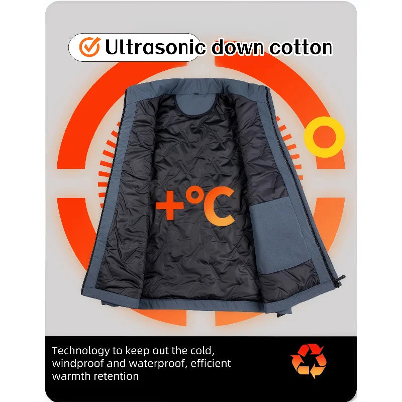 2026 Men's  Casual  multi-pocket Jacket solid color Winter warm photography Outerwear custom company logo team vest