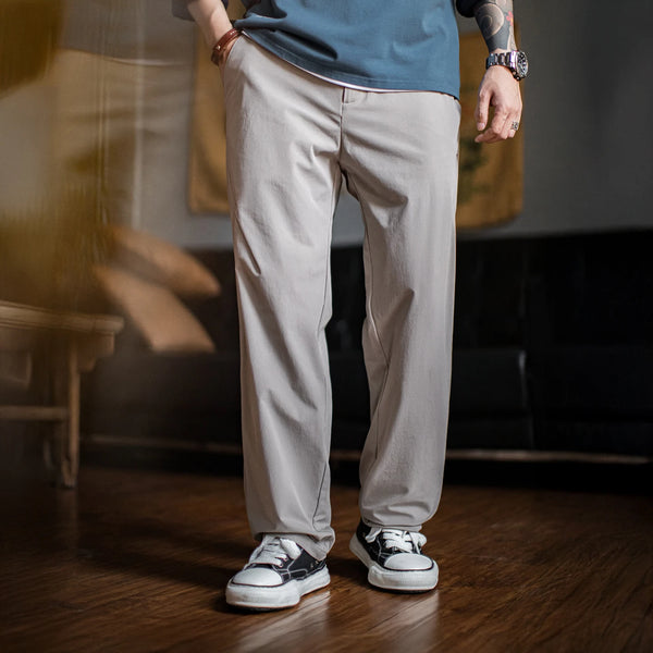 ខោ Maden Casual Men CleanFit Dress Pants ពណ៌សុទ្ធ ខោត្រង់ ជាមួយខ្សែរ៉ូត YKK Fly Timeless Office Pants សម្រាប់ធ្វើការ