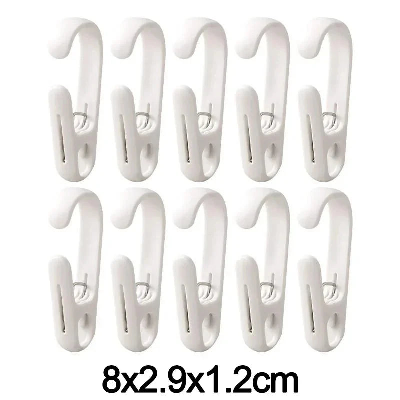 10pcs Multifunctional Clip Kitchen Storage Hook Curtain Clip Cosmetic Hanging Plastic Clip Home Storage Hook Wall Hook,bathroom