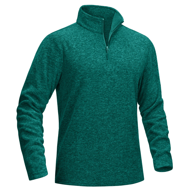TACVASEN Men's Quarter Zip Up Fleece Pullover Warm Windproof Sweaters High Stand Collar Polyester Sweatshirts Fit Hike And Golf