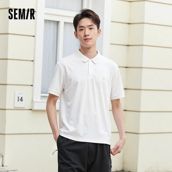 អាវប៉ូឡូបុរស Semir សាមញ្ញ បែបអាជីវកម្ម សាមញ្ញ ទន់ ប៉ាក់ ដៃខ្លី ងាយស្រួលប្រើ ឆ្នាំ២០២៦ ម៉ូដទាន់សម័យ ពាក់ប្រចាំថ្ងៃ