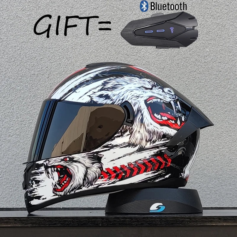Gift Bluetooth Original Motorcycle Helmet Full face helmet Off Road Cascos para motos DOT  Certification Capacete Casco moto