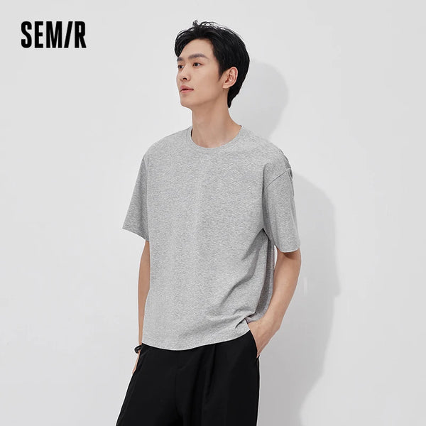 អាវយឺតបុរស Semir ឆ្នាំ ២០២៦ ម៉ូដទាន់សម័យ ពណ៌តែមួយ កអាវប៉ាក់ ស្ងួតរហ័ស ត្រជាក់ មានអារម្មណ៍ប្រឆាំងបាក់តេរី អាវសម្រាប់បុរស