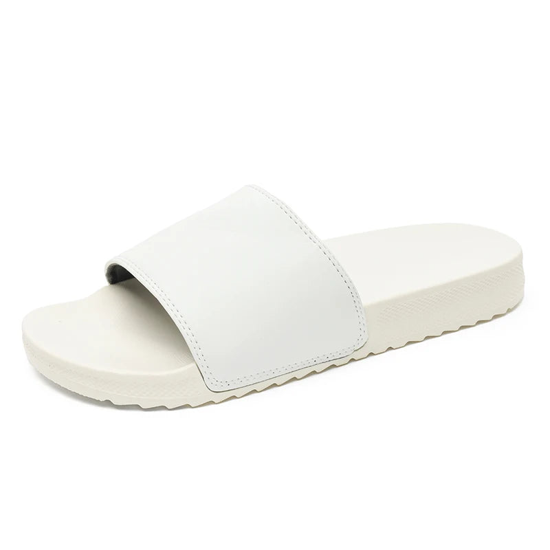 Mens Pure White Slippers for Yacht Footwear Indoor Soft Comfort Slides Home Shoes House Room Summer Casual Big Size 47 48